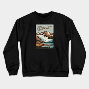 Glacier National Park Retro Vintage Travel Poster Crewneck Sweatshirt